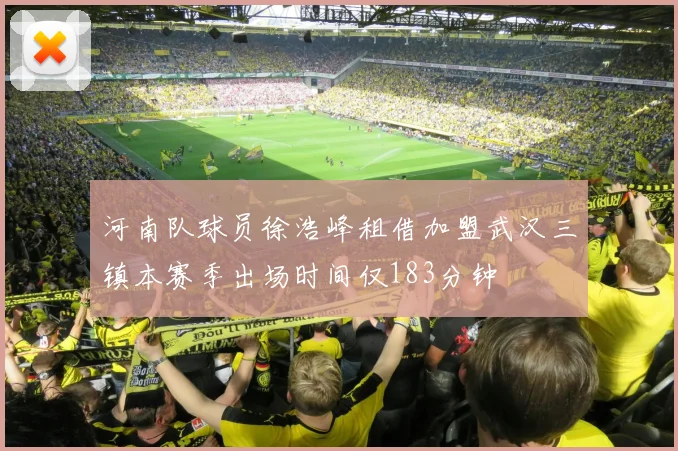 河南队球员徐浩峰租借加盟武汉三镇本赛季出场时间仅183分钟